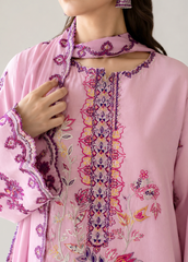 Grace S1529 - Embroidered 3pc Lawn Dress With Embroidered Chiffon Dupatta.
