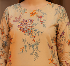 Grace W796-Digital Printed 2pc Linen Dress.