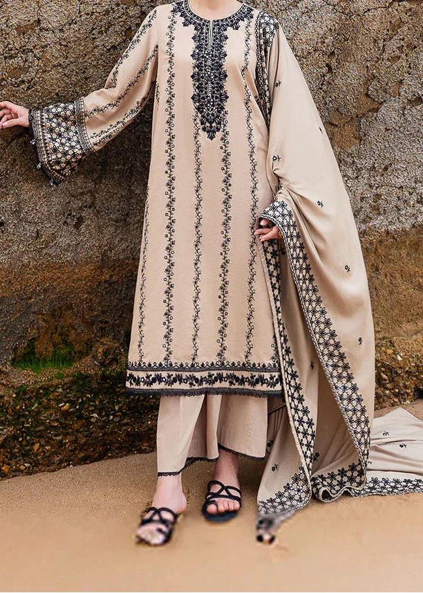 Grace W936-Embroidered 3pc Marina Dress With Printed Shawl.