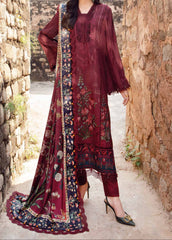 Grace W745-Embroidered 3pc Marina Dress With Printed Shawl.