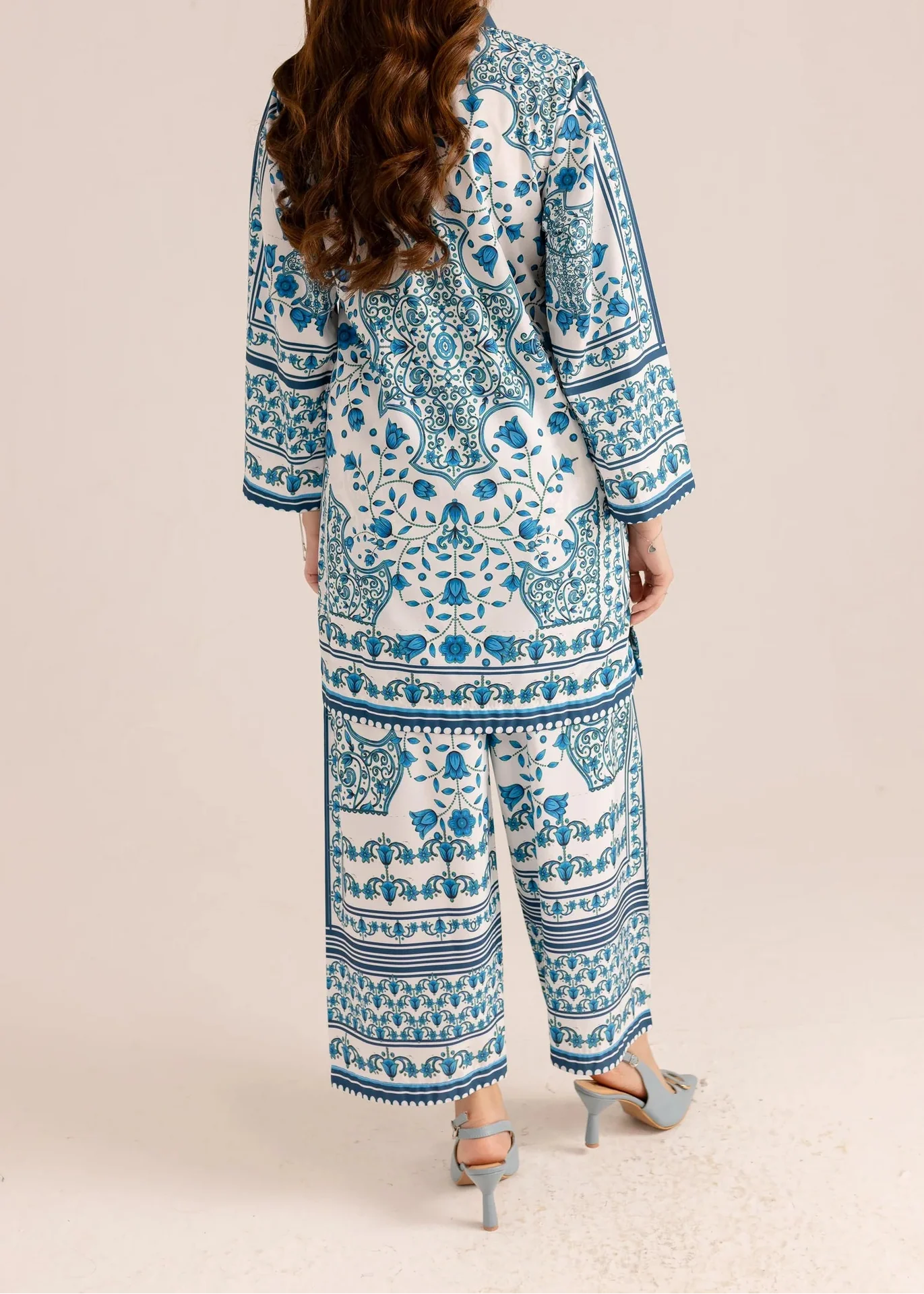 Grace W924 - Digital Printed 2pc Silk Dress.