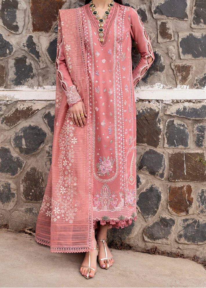 Grace S1307-Embroidered 3pc Lawn Dress With Printed voile Dupatta.