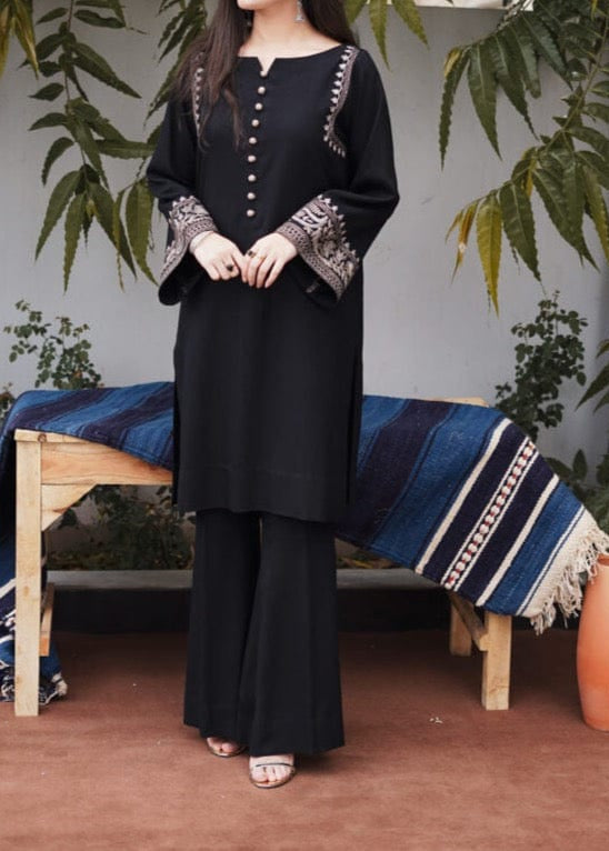 Grace Z-(W168)- Stitched Embroidered 2Pc Marina Dress.