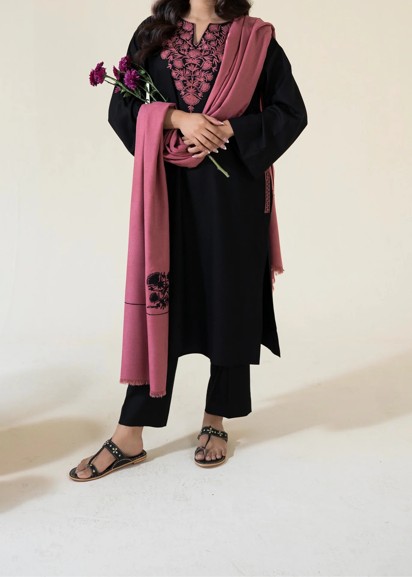 Grace W935-Embroidered 3pc Marina Dress With Embroidered Marina Shawl.
