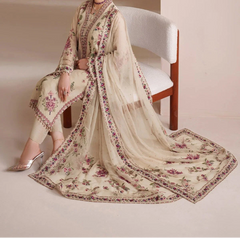 Grace S1441-Embroidered 3pc Lawn Dress With Printed Lawn Dupatta.