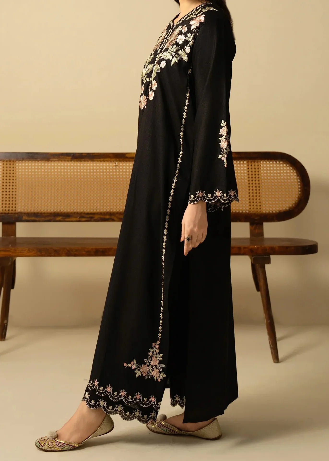 Grace Z-(W770 ) - Stitched Embroidered 2pc Marina Dress.)