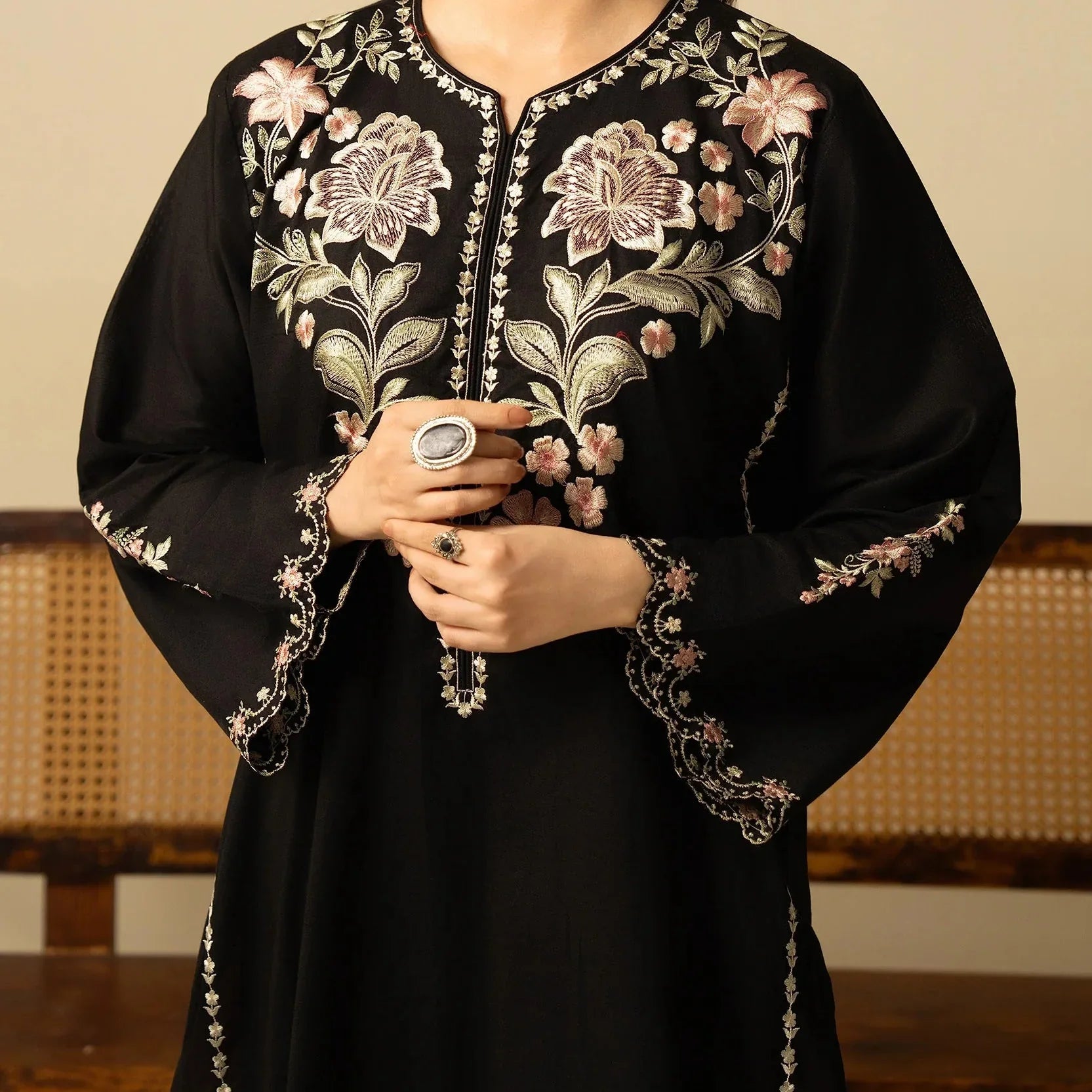 Grace Z-(W770 ) - Stitched Embroidered 2pc Marina Dress.)