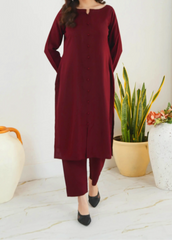 C-S 024- STITCHED 2PC DHANAK CO-ORD SET.