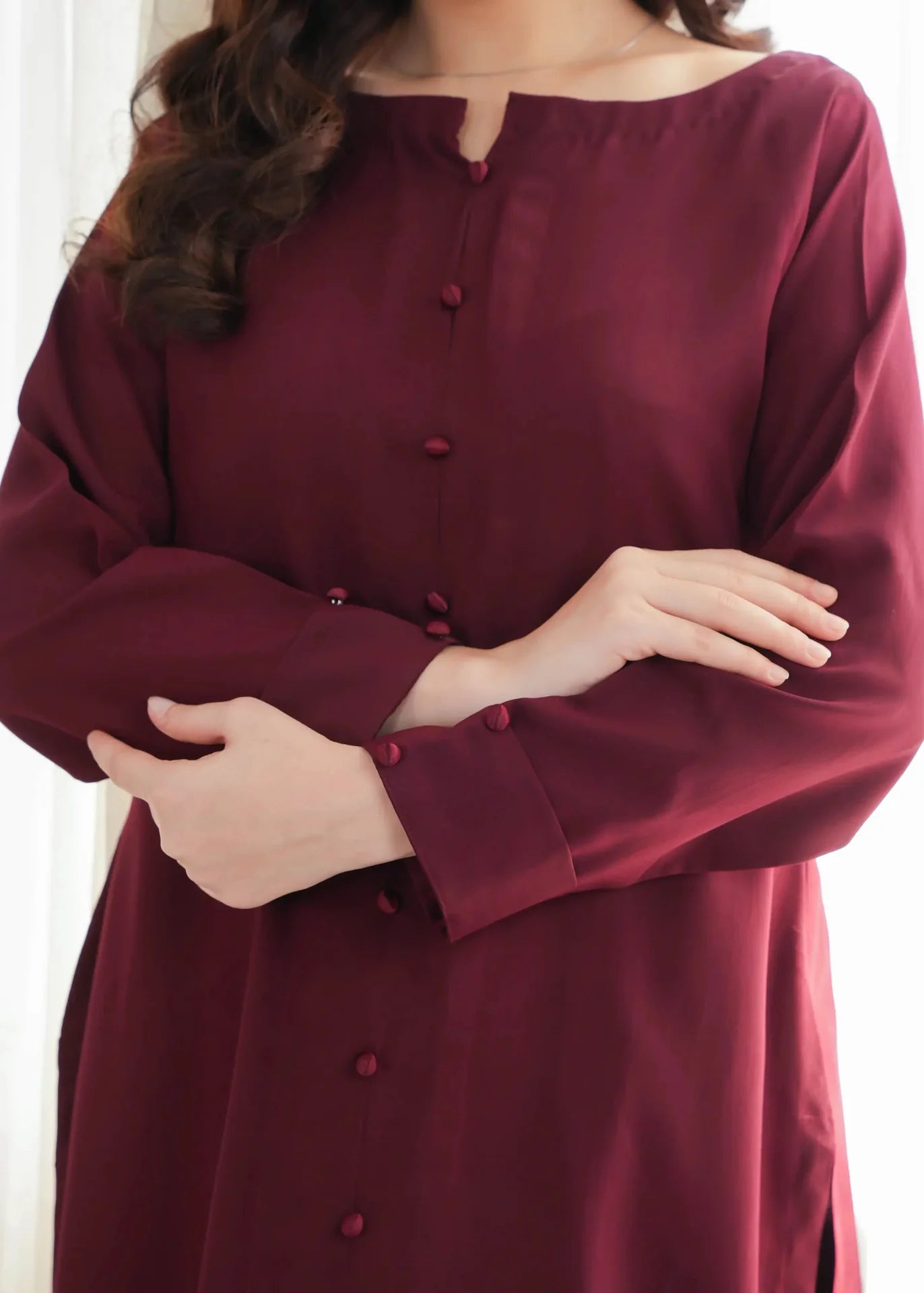 C-S 024- STITCHED 2PC DHANAK CO-ORD SET.