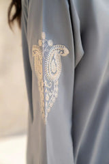 Grace W540- Embroidered 2pc linen dress.