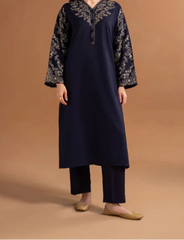 Grace W686- Embroidered 2pc Linen dress