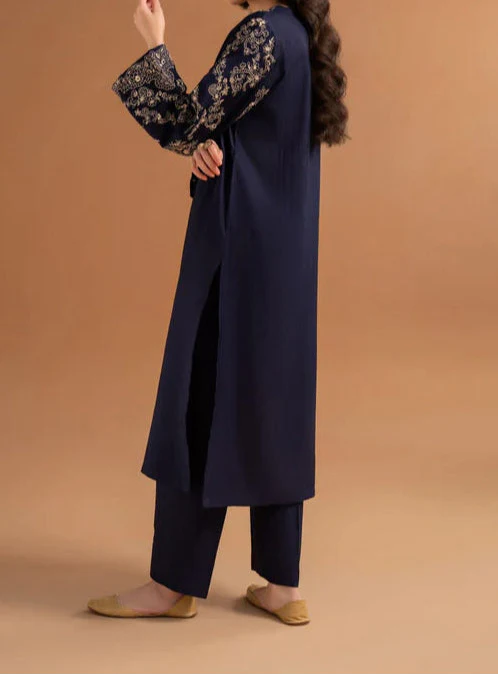 Grace W686- Embroidered 2pc Linen dress