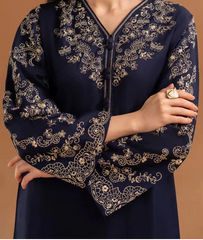 Grace W686- Embroidered 2pc Linen dress