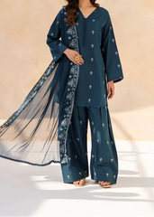 Grace S1434 - Embroidered 3pc Lawn Dress With Embroidered Chiffon Dupatta.