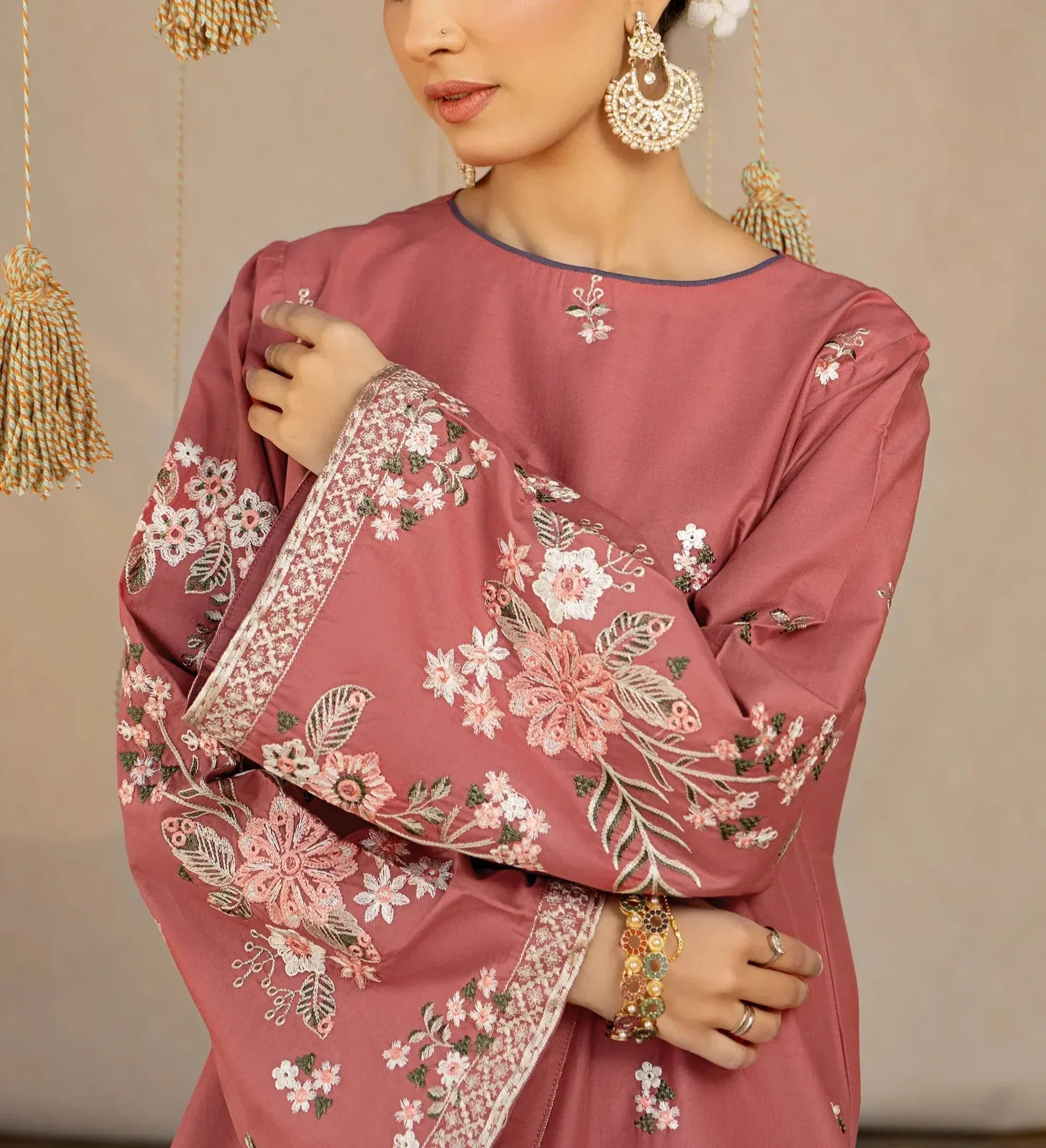 Grace Z-(W549) - Stitched Embroidered 2Pc Marina Dress.
