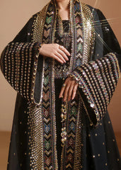 Grace W993-Embroidered Sequence 3pc Velvet Dress With Embroidered Sequence Chiffon Dupatta.