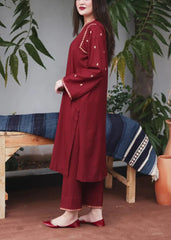 Grace W509-Embroidered 3pc marina dress with Embroidered marina Shawl.