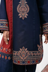 Grace S1214-Embroidered 3pc Lawn dress with Printed Munar Dupatta.