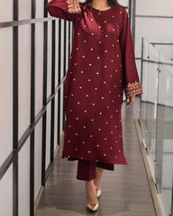 Grace W314-Embroidered 2pc khaddar dress