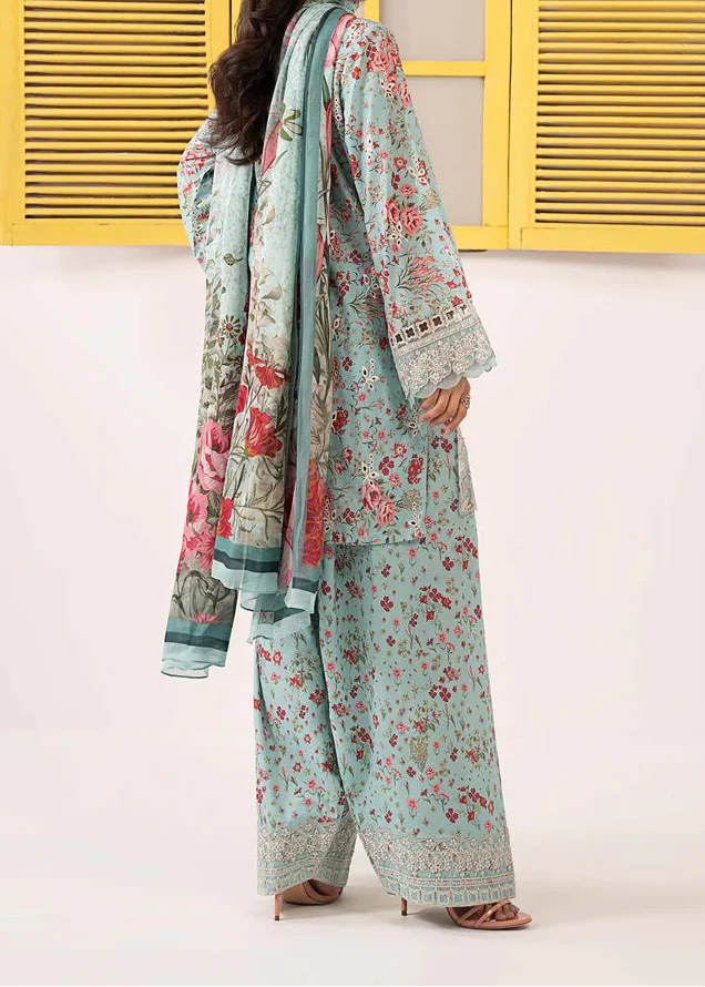 Grace S1367 - Printed & Embroidered 3pc Lawn Dress With Embroidered Sequence Chiffon Dupatta.