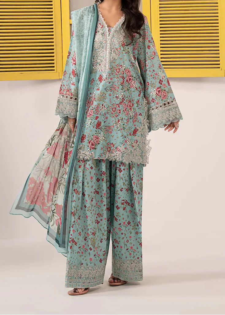 Grace S1367 - Printed & Embroidered 3pc Lawn Dress With Embroidered Sequence Chiffon Dupatta.