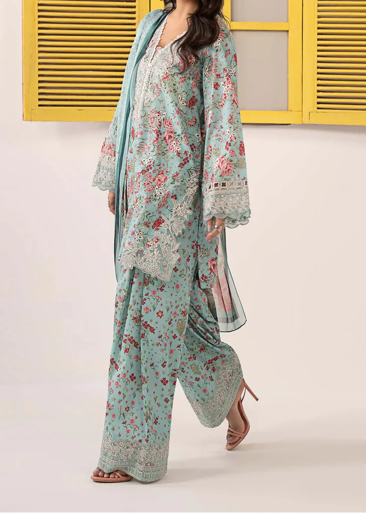 Grace S1367 - Printed & Embroidered 3pc Lawn Dress With Embroidered Sequence Chiffon Dupatta.
