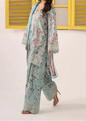 Grace S1367 - Printed & Embroidered 3pc Lawn Dress With Embroidered Sequence Chiffon Dupatta.