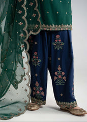 Grace W885-Embroidered 3pc Marina Dress With Embroidered Organza Dupatta.