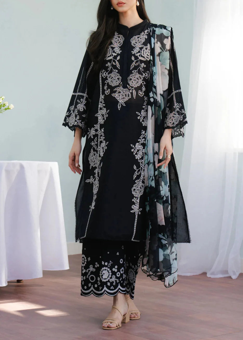 Grace S1263-Embroidered 3pc Lawn Dress With Printed Munar Dupatta.