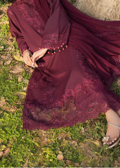 Grace S1306-Embroidered 3pc Lawn Dress With Embroidered Chiffon Dupatta.