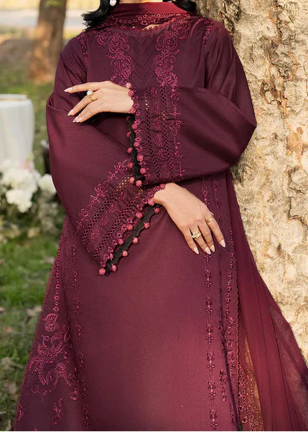 Grace W985-Embroidered 3pc Marina Dress With Embroidered Chiffon Dupatta.