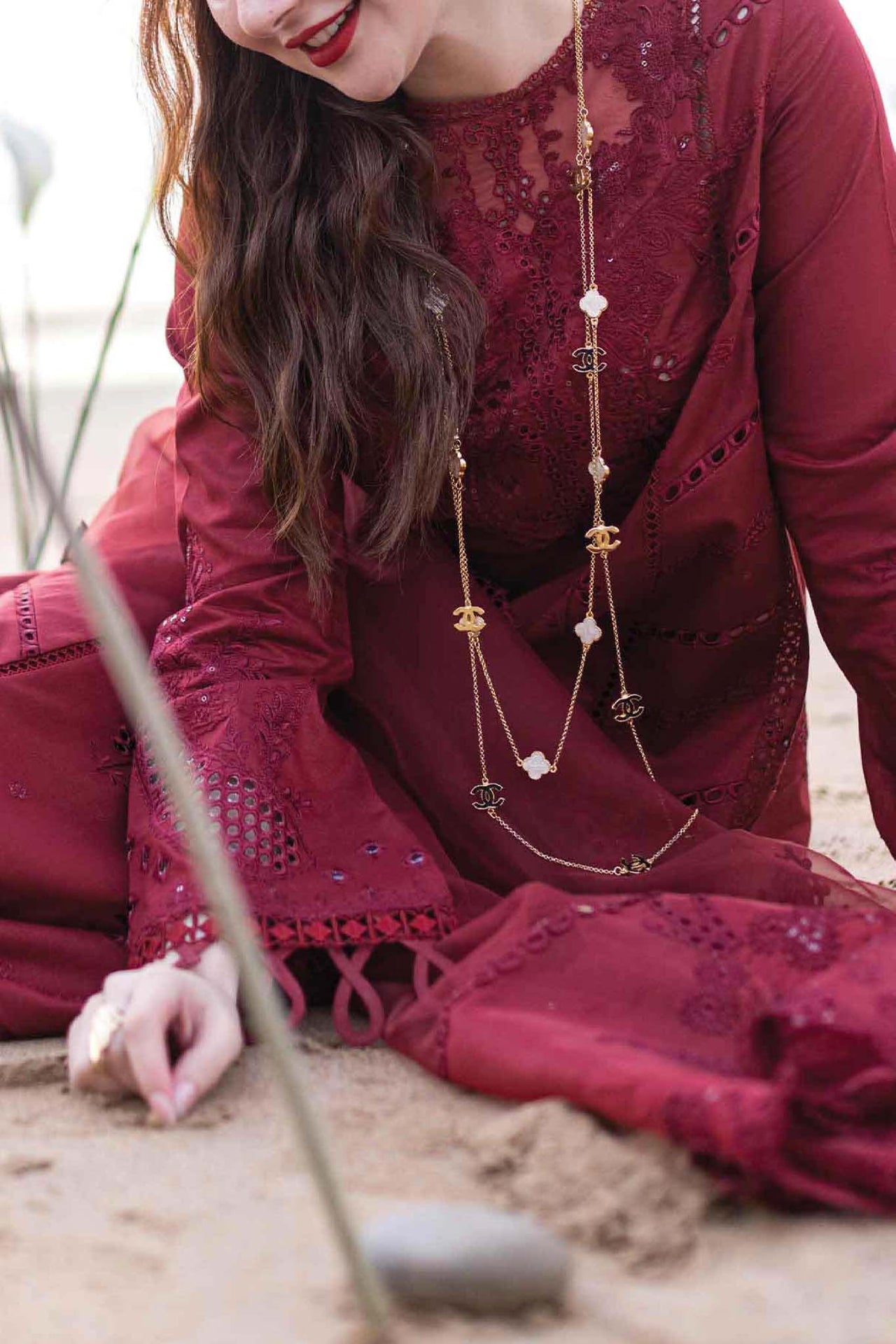 Grace S1133 Heavy Shifli Embroidered 3pc Lawn Dress With Shifli Embroidered Organza Dupatta.