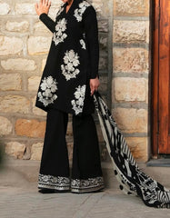 Grace W520-Embroidered 3pc khaddar dress With Printed shawl.