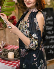 Grace S1135-Printed & Embroidered 3pc Lawn dress with Printed Chiffon Dupatta.