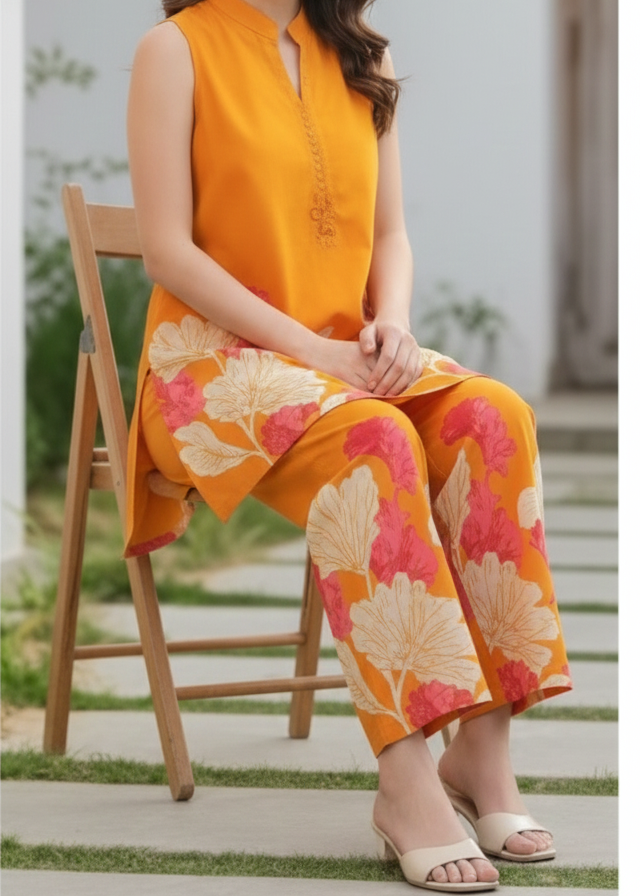 Grace W950- Digital Printed 2pc Karandi Dress.