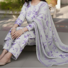 Grace W927 - Digital Printed 3pc Silk Dress With Digital Printed Silk Dupatta.