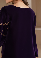 Grace W937-Embroidered 2pc Velvet Dress.