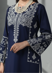 Grace W501-Embroidered 2Pc marina Dress.