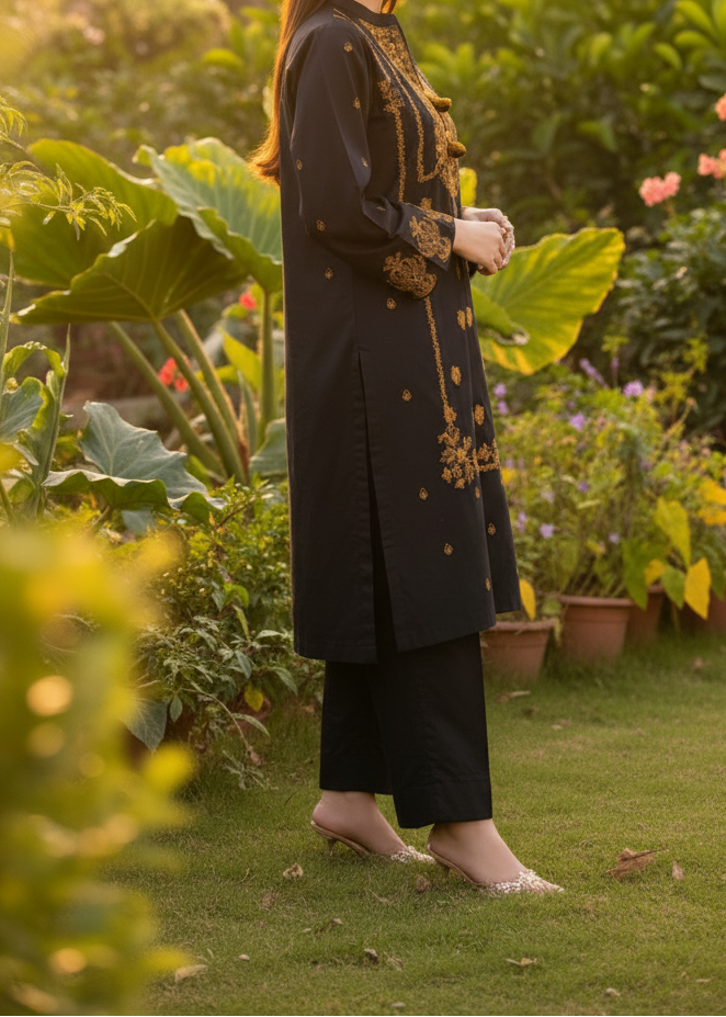 Grace W217-Embroidered 2pc marina dress