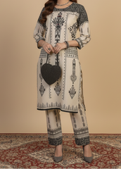 Grace W953- Digital Printed 2pc Karandi Dress.