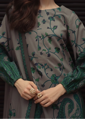 Grace W962 - Digital Printed 3pc Karandi Dress With Digital Printed Karandi Shawl.