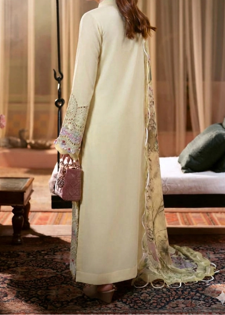 Grace S1449 - Embroidered 3pc CHIKANKARI Lawn Dress With Printed Lawn Dupatta.