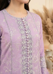 Grace Z-(S1163) - Stitched Embroidered 3pc Lawn Dress With Printed Munar Dupatta.