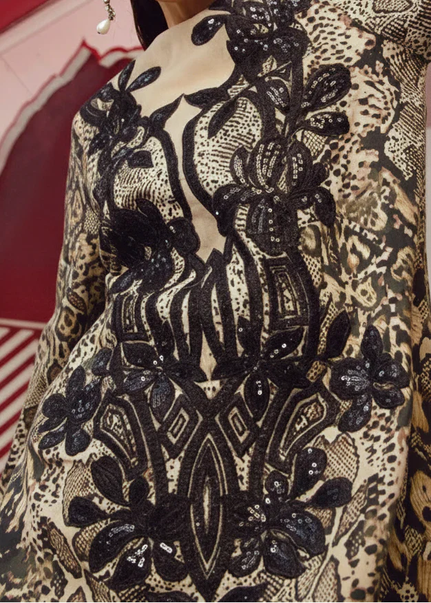 Grace W940 - Embroidered & Digital Printed 3pc Silk Dress With Digital Printed Silk Dupatta.