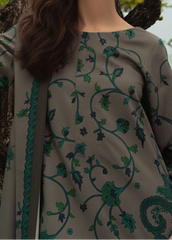 Grace W962 - Digital Printed 3pc Karandi Dress With Digital Printed Karandi Shawl.