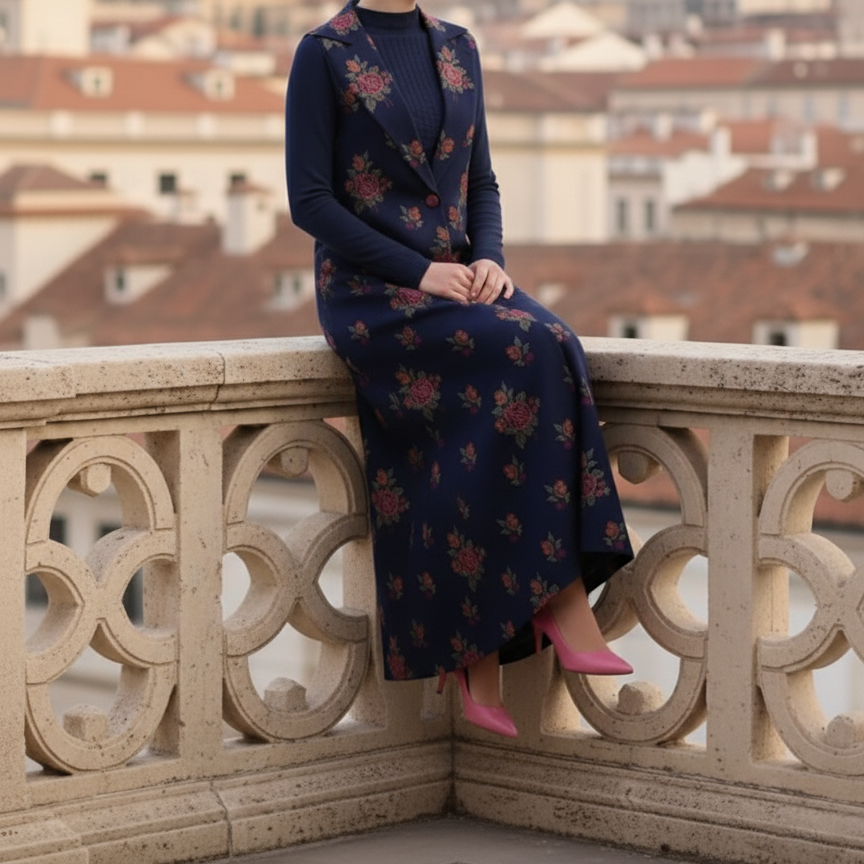 Grace Z-(W542)- Stitched Embroidered 2Pc marina Dress.