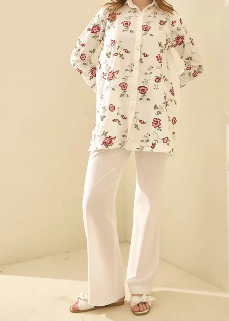 Grace Z-(W1000) - Stitched Embroidered 2pc Marina Dress.