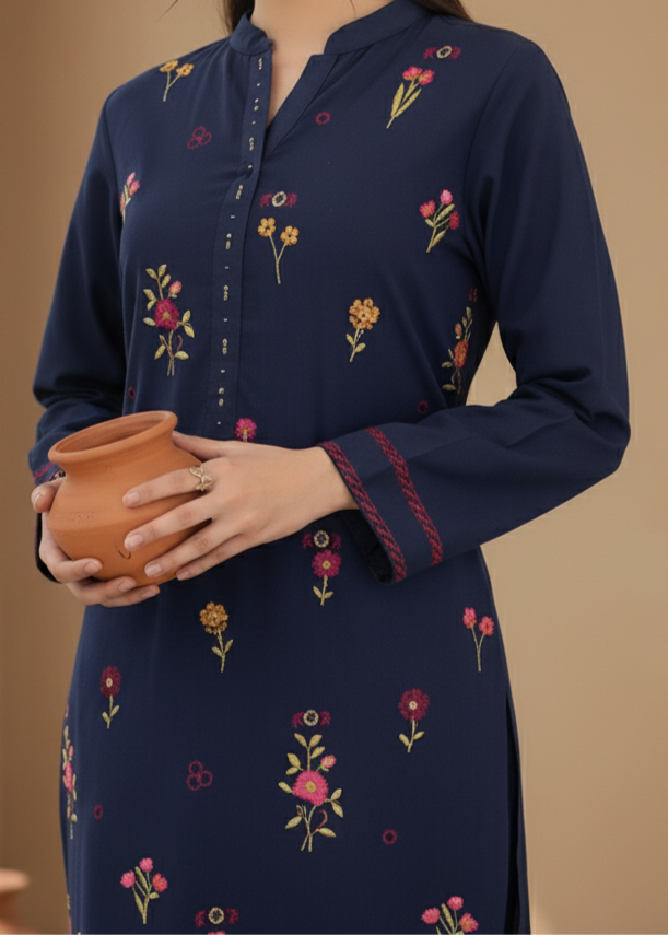 Grace W458-Embroidered 2pc khaddar dress