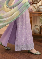 Grace Z-(S1163) - Stitched Embroidered 3pc Lawn Dress With Printed Munar Dupatta.