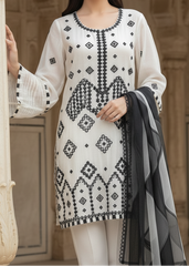 Grace S428-Embroidered 3pc organza dress with organza embroidered duppata.